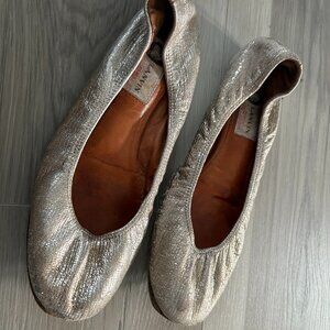 Womens LANVIN Gold Ballet Flats/Shoes Fits size 8.5